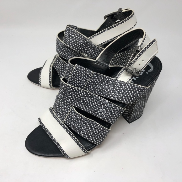 Sam Edelman Circus Natalie Black White Block Heels - Picture 1 of 8